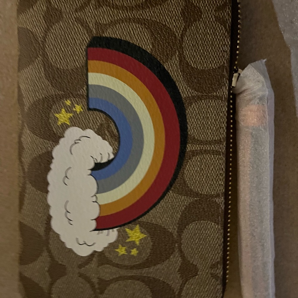 NWT! Coach Signature Rainbow Mini bucket bag 3 set - Picture 6 of 14